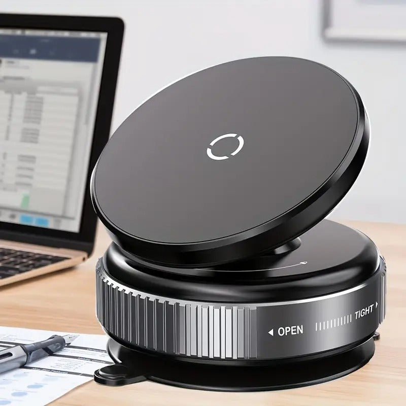 360° Magnetic Vacuum Suction Phone Holder – Universal, Stable & Adhesive-Free